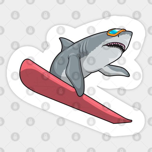 Shark Snowboarder Snowboard Sticker by Markus Schnabel